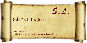 Sóki Lajos névjegykártya